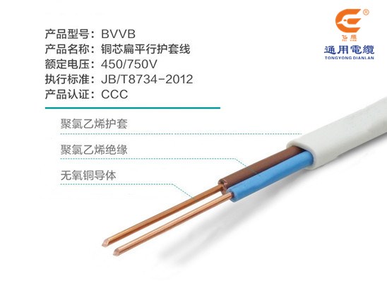 衡陽通用電纜護套線BVVB